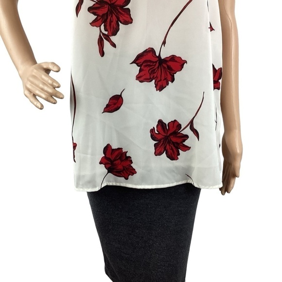 Cotton On Floral Cami Tank Top Size M White Red - Picture 3 of 7